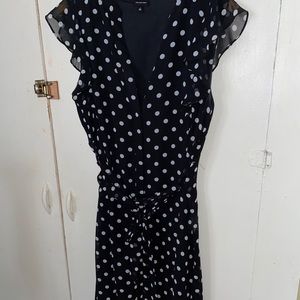 Black and white Polka dot midi dress